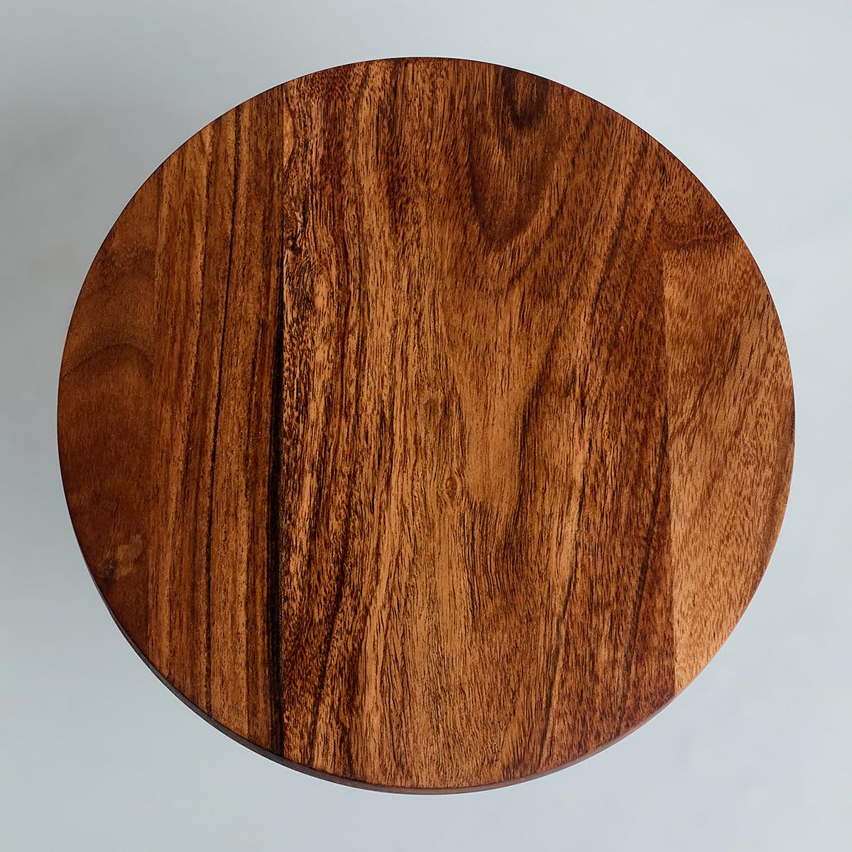 Saaga Round Birch Wooden Cake Stand - 9X5.5 Inch - Pizza Stand, Dessert Platter, Stand For Dining Table - Brown